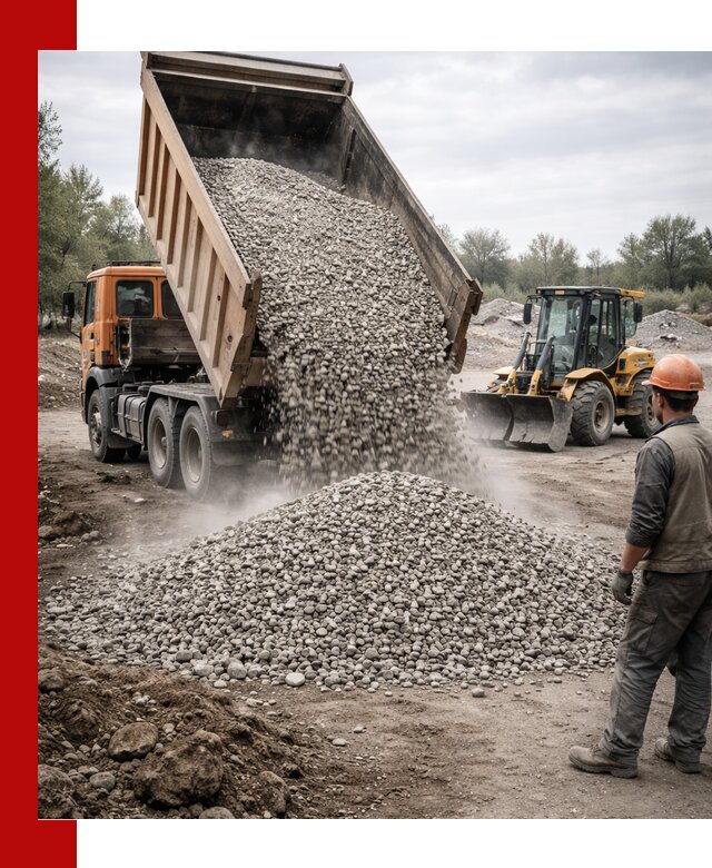 Доставка щебня в Рузаевке крупными и мелкими фракциями