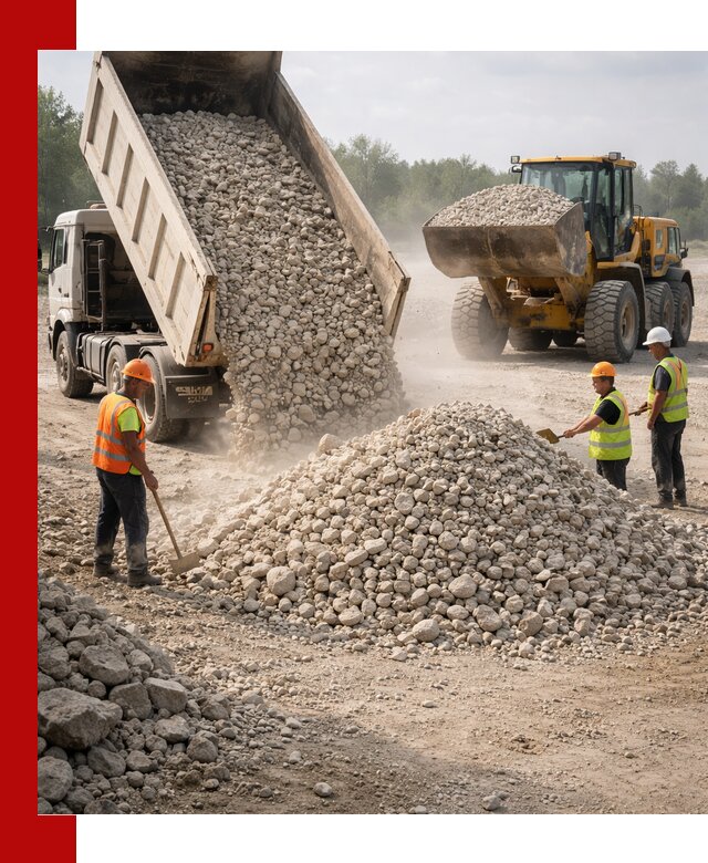 Доставка известнякового щебня фр. 40-70 в Рузаевке