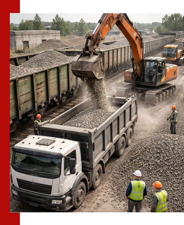 Железнодорожный щебень фракция 25–60 для поставок в Рузаевке