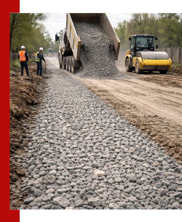 Доставка щебня для отсыпки дорог в Рузаевке высокого качества