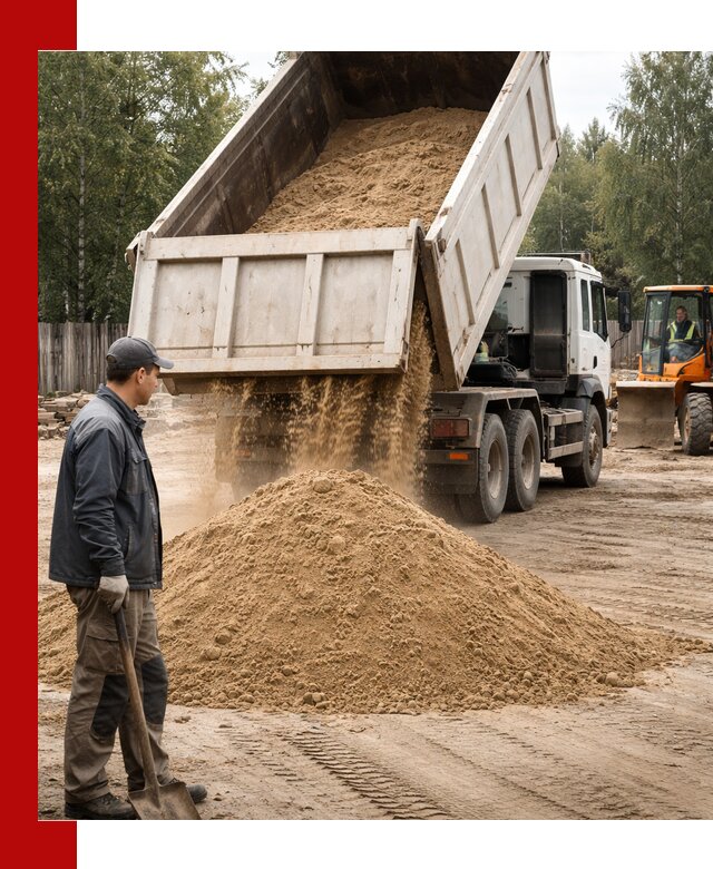 Доставка и продажа песка с разгрузкой в Рузаевке