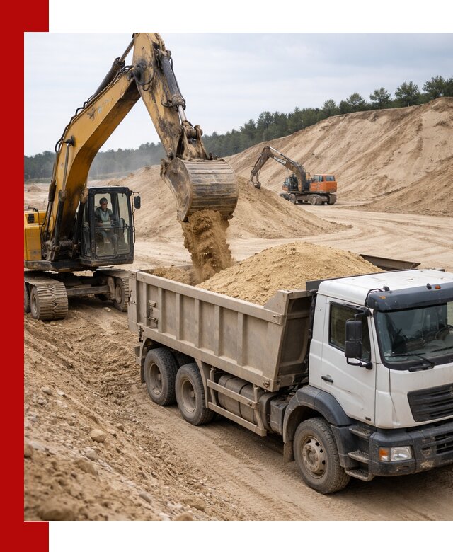 Доставка карьерного песка с самосвалами и разгрузкой в Рузаевке