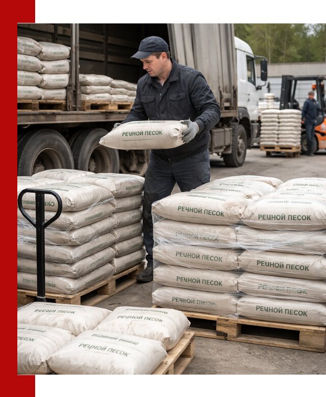 Речной песок в мешках с доставкой в Рузаевке