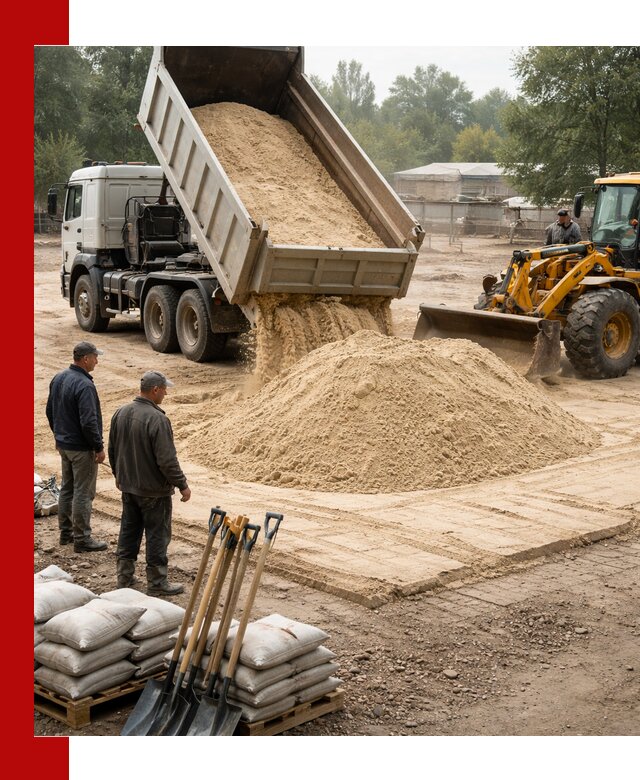 Доставка мытого песка в Рузаевке с самосвалами по выгодной цене