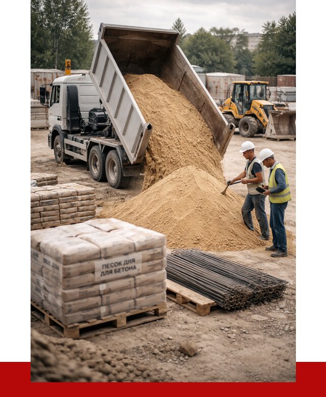 Песок для бетона в Рузаевке от 2592 р. с доставкой, ПРОНЕРУДРзв