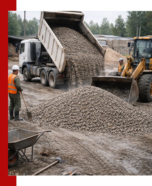 Мытый гравий с доставкой в Рузаевке от карьера до участка