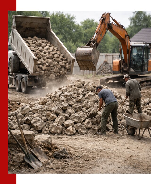 Доставка и разгрузка бутового камня в Рузаевке