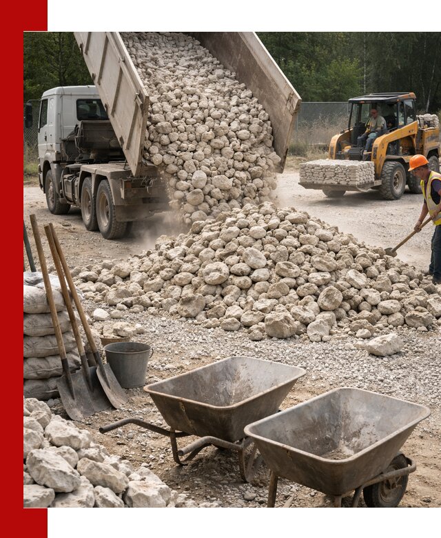 Доставка и продажа бутового известнякового камня в Рузаевке