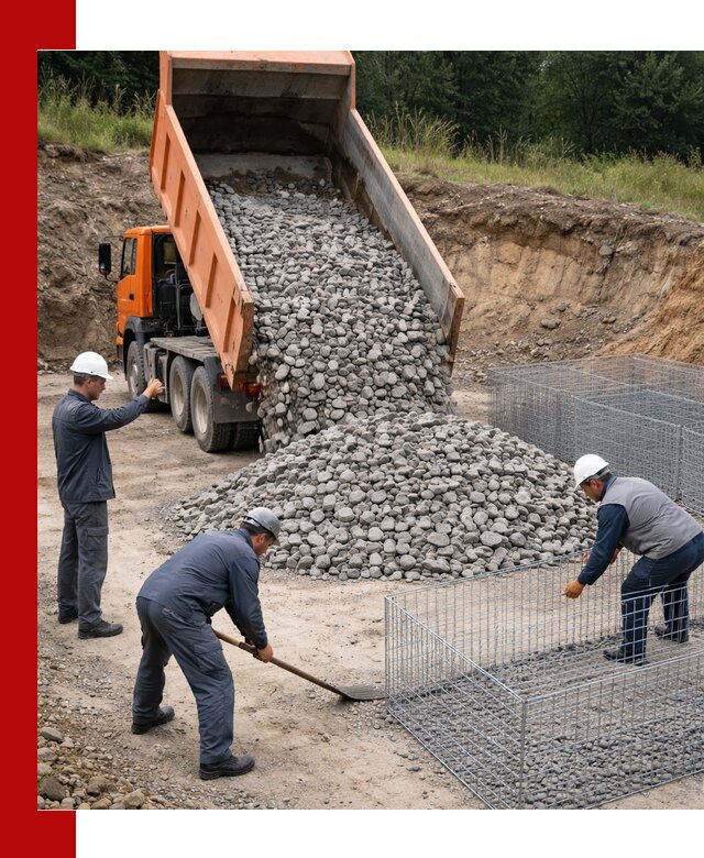 Камень для габионов с доставкой в Рузаевке быстро и надёжно