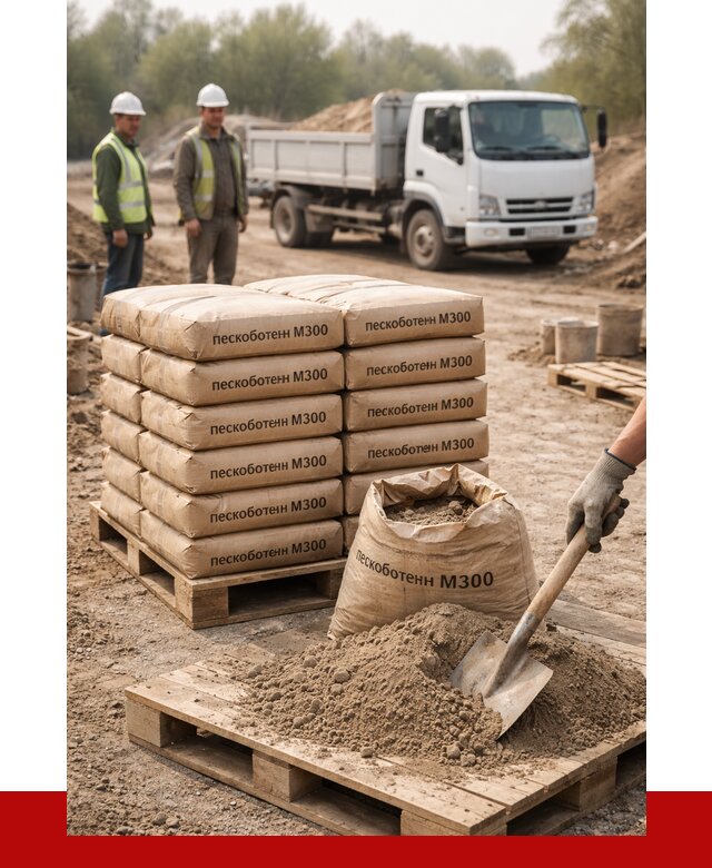 Пескобетон М300 в Рузаевке с доставкой от 4821 р. за куб | ПРОНЕРУДРзв
