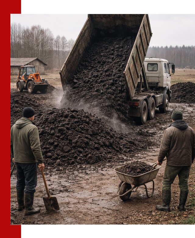 Доставка низинного торфа с разгрузкой и доставкой в Рузаевке