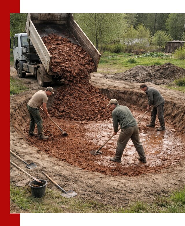 Купить качественную глину для пруда в Рузаевке