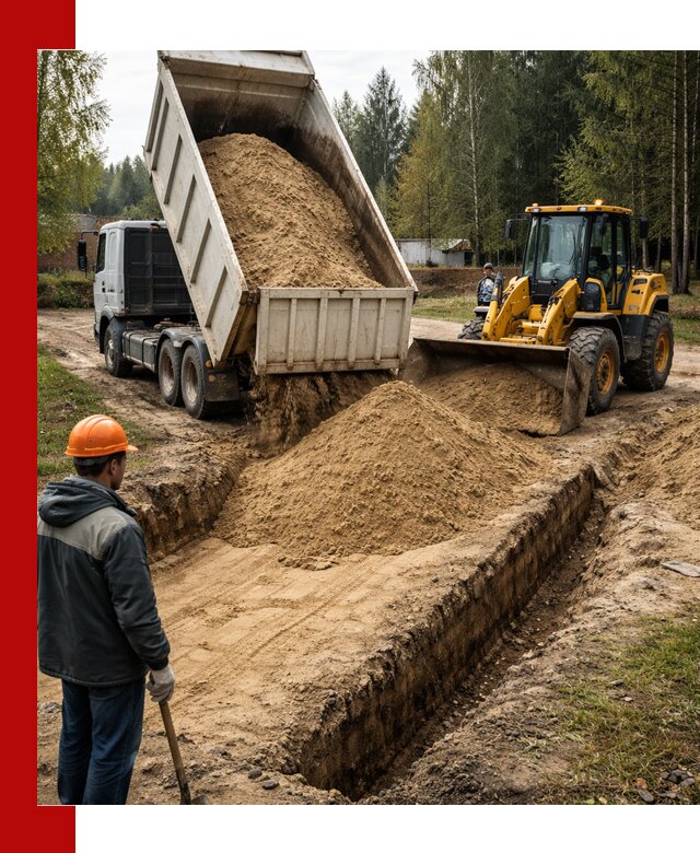 Доставка песчаного грунта в Рузаевке для строительных работ