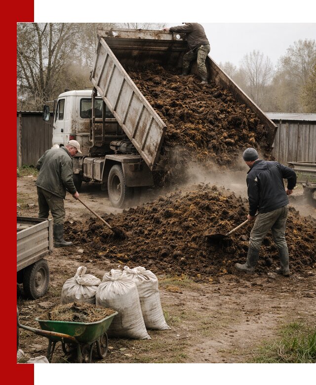 Доставка коровьего навоза самосвалом в Рузаевке