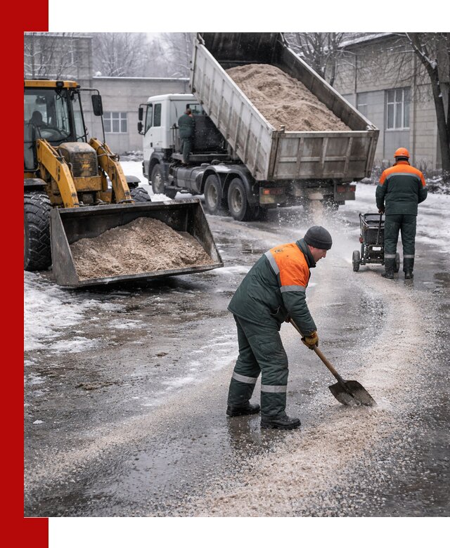 Реагент против гололеда с доставкой и нанесением в Рузаевке