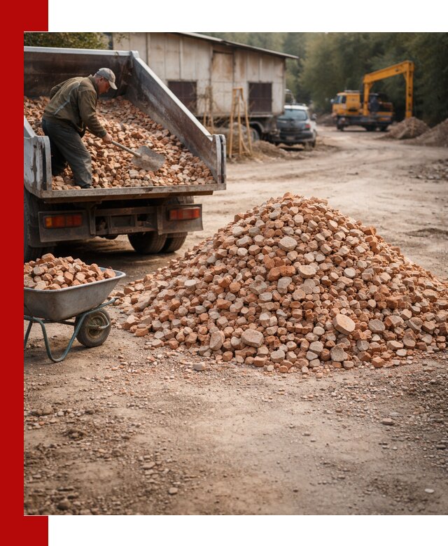 Доставка и подушка из боя кирпича с разгрузкой в Рузаевке