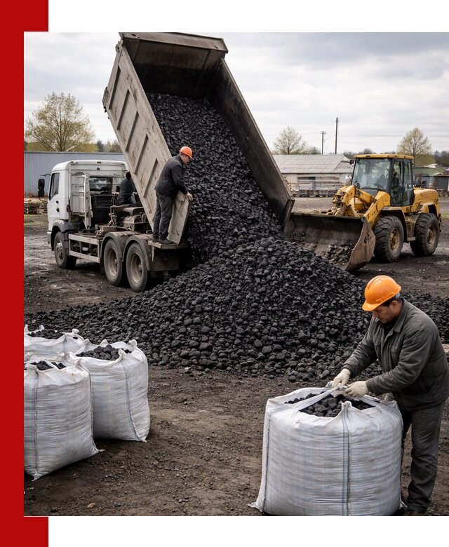 Доставка каменного угля в Рузаевке оптом и в розницу