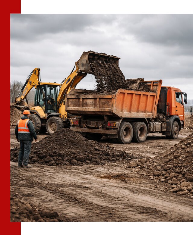 Вывоз грунта и строительного мусора в Рузаевке грузовыми самосвалами